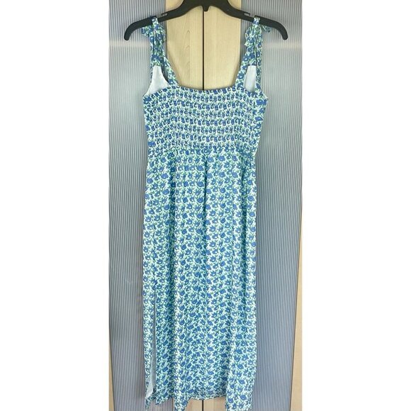 Lush Tie Strap Side Slit Flora Midi Dress Sz S Party Boho Beach Summer Resort - Picture 4 of 5
